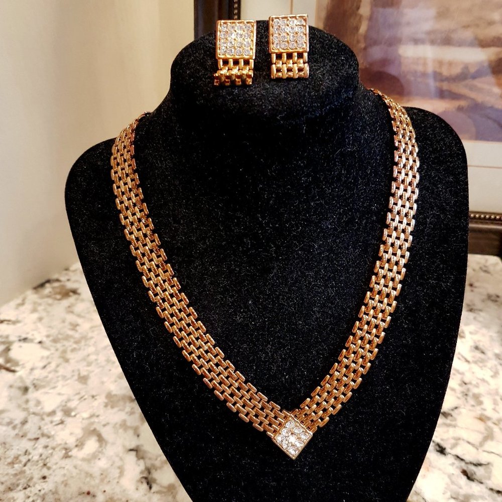 Vintage 1970 Copper V-Link 16" Collar Necklace